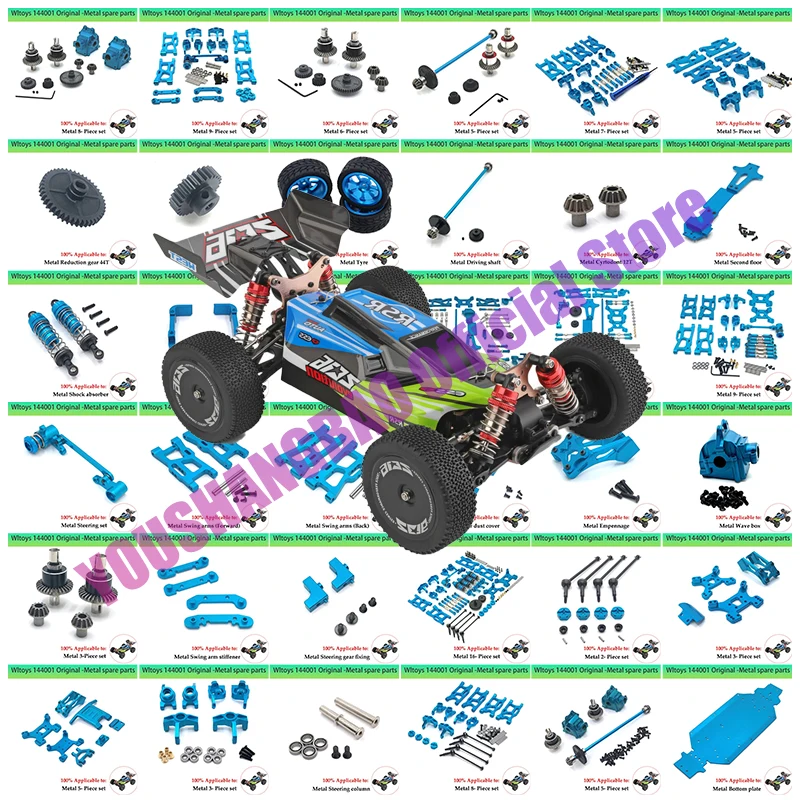 Ammortizzatore anteriore e posteriore in metallo alluminio per WLtoy 1/14 144001   1316 Parte di aggiornamento del camion per percorsi brevi cingolati per auto RC