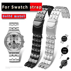 High quality new style For Swatch Men's black steel watch Metal strap YVS451 YVS435 YCS443G watchband accessories 19mm 21mm