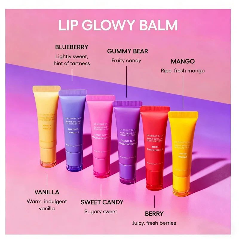 Marca popular quente matizado polipéptido lábio leve hidratação bálsamo manteiga de karité brilho labial soro fruta donut óleo labial cosméticos