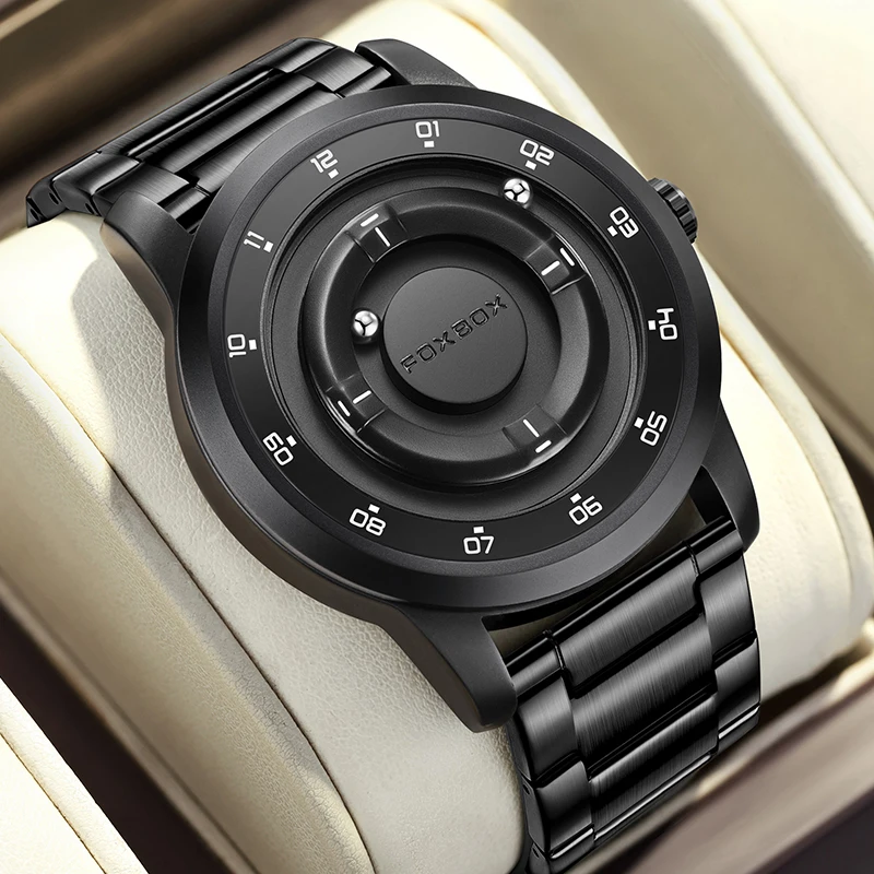 Foxbox 2025 Luxury Watches Men Creative Scrolling Beads Quartz Wristwatches Fashion Waterproof Magnetic Force Mens Watch Reloj