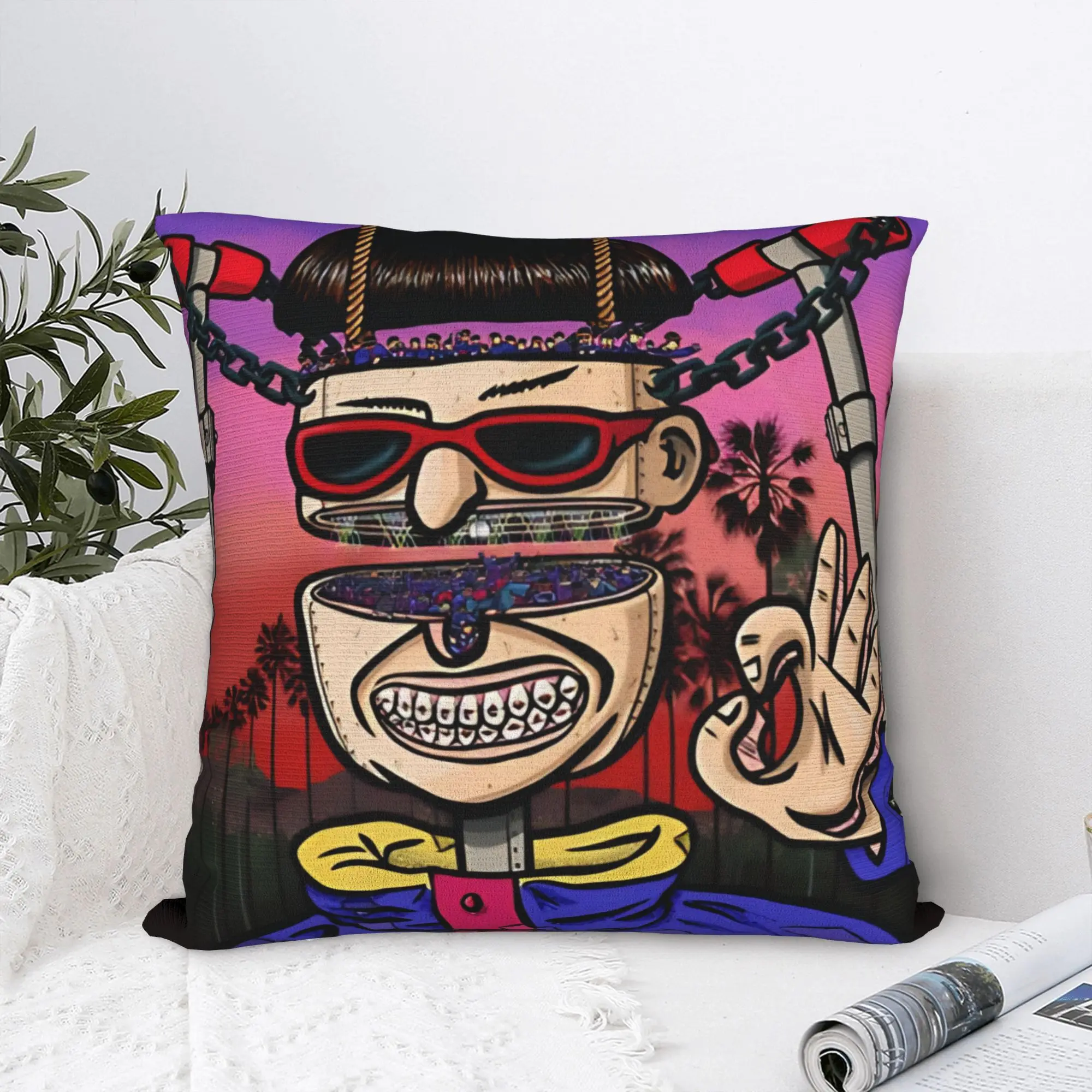 Retro Pop Oliver Tree RIP Pillowcase Polyester Cushion Cover Decoration  Throw Pillow Case Cover Bedroom Square 18'