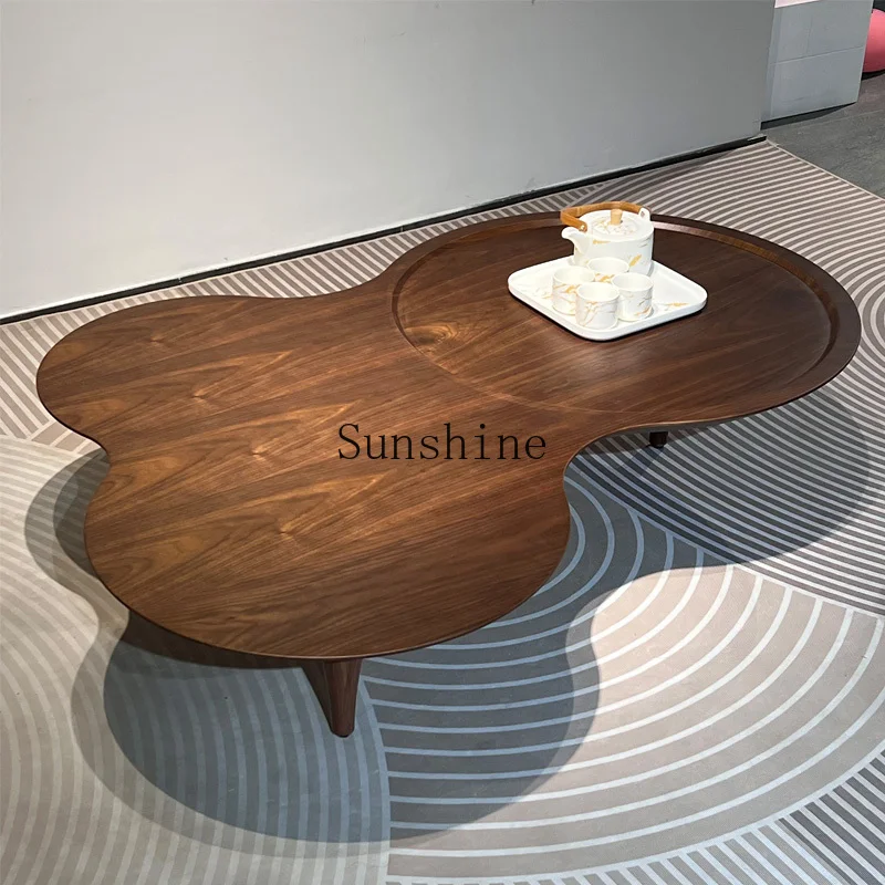 

Medieval style modern simple small apartment living room household solid wood special-shaped small coffee table