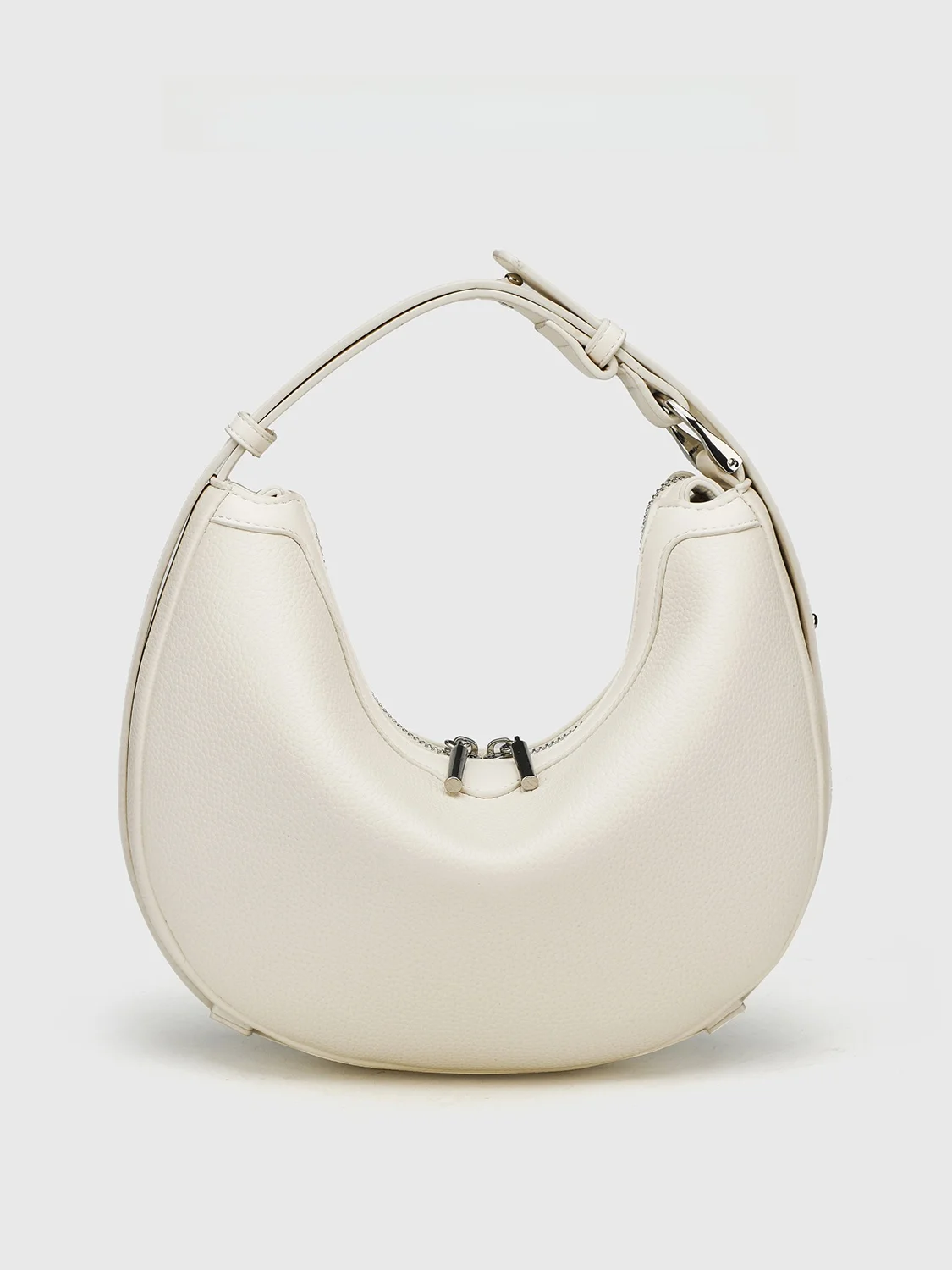  CharlieKitty Evening Bag Lightweight Elegant Women's Handbag Moon-Shaped Soft Leather Single Shoulder Zipper Closure