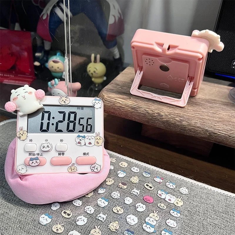 Chiikawa Kawaii Anime Digital Kitchen Timer Cute Cartoon Countdown Timer With Magnet Back For Cooking Study Bedroom