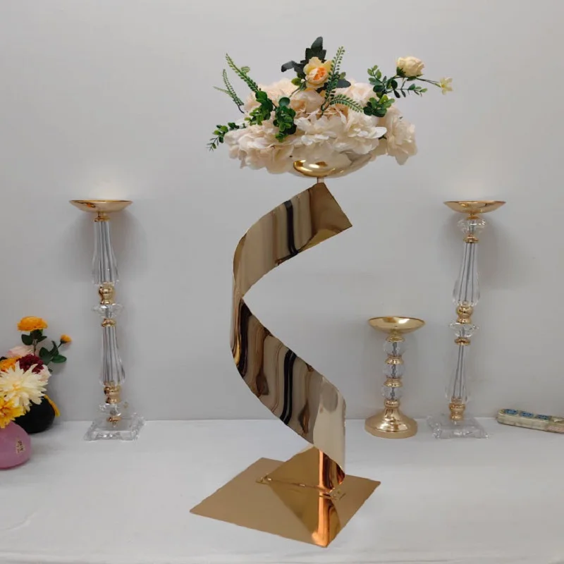 

Gold Flower Road Lead Metal Wedding Table Centerpieces Event Party Home Hotel Decoration 10 PCS/ Lot