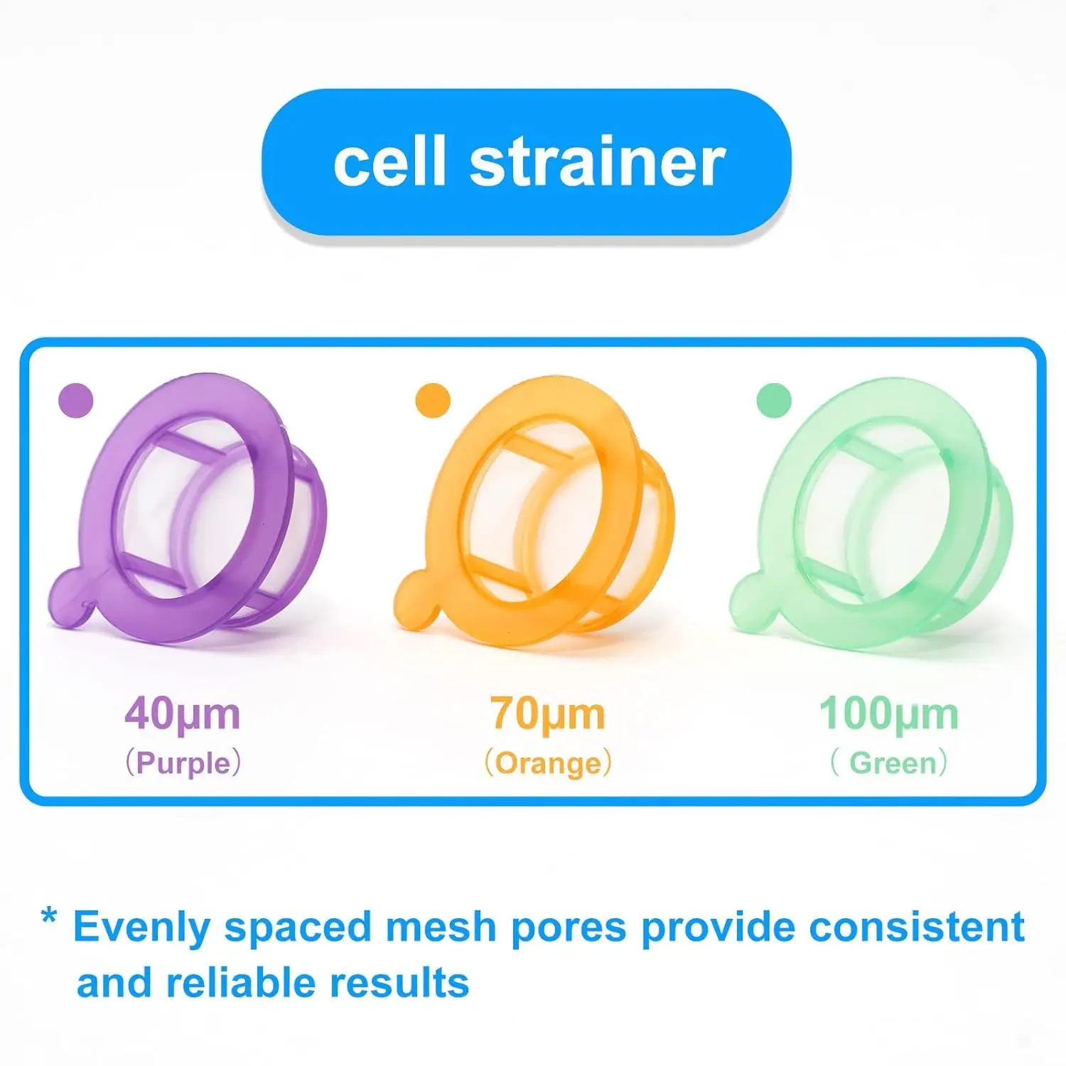 Cell Strainer Nylon Filter Membrane Aseptic Packages 40um 70um 100um Filters for Use with 50ml Centrifuge Tubes