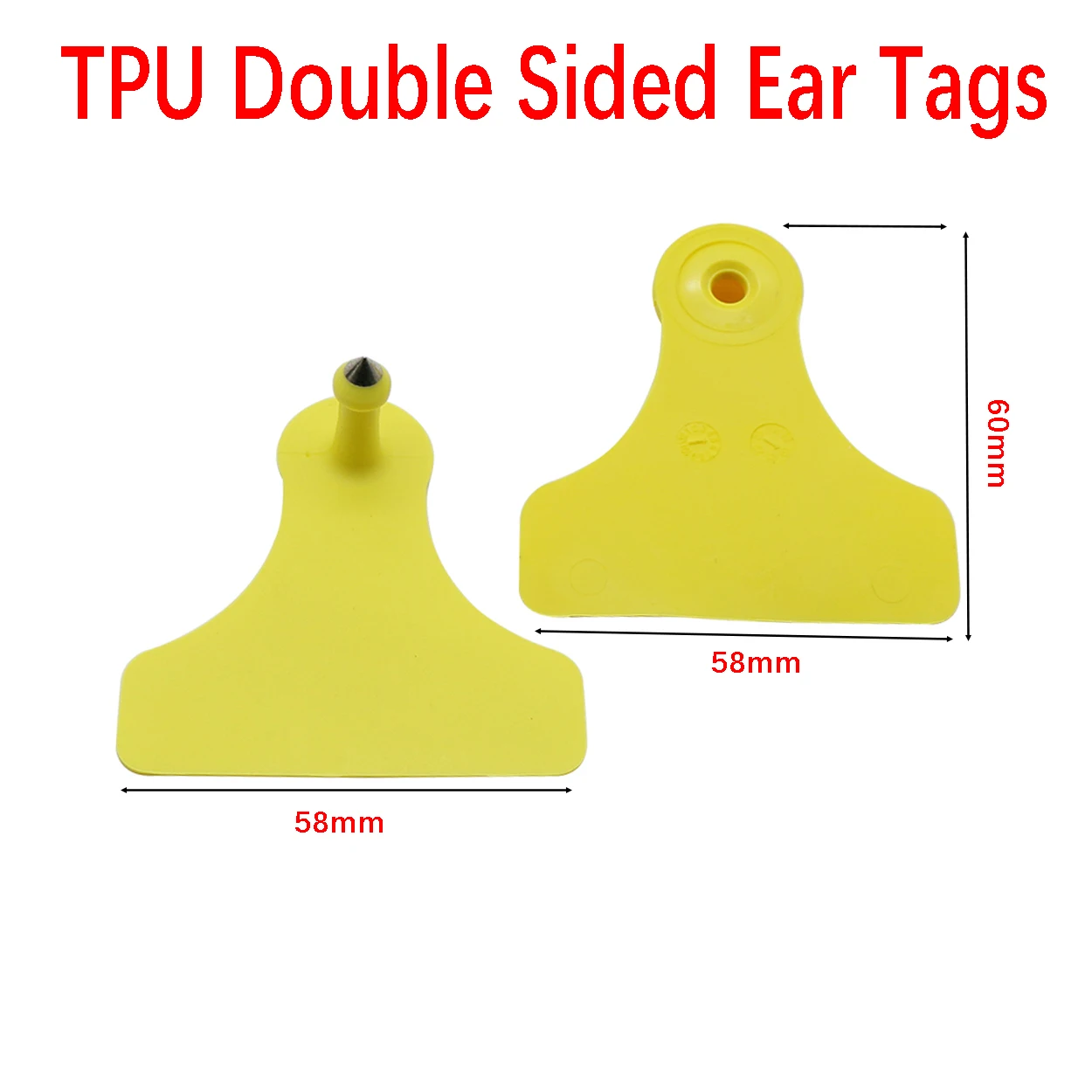 5 Pz 60*58mm Maiale Sow Bovini TPU Ear Tag Piastra Senza Parole Double-sided In Bianco Etichetta Numero Personalizzato Identificazione di Animali da Fattoria