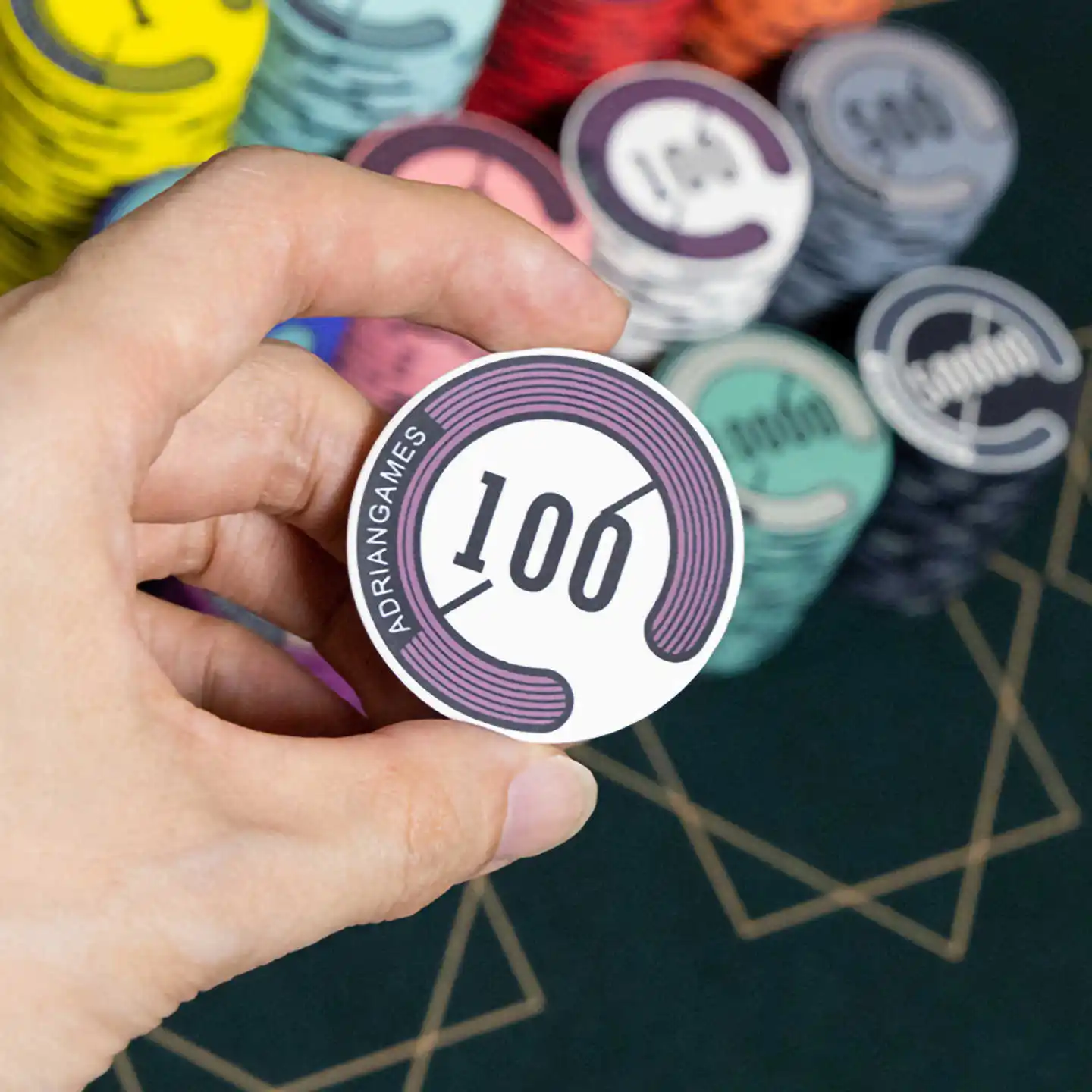 10pcs Poker Chips Ceramic Matte Texture Professional 39mm Baccarat Game Board Table Entertainment Set Texas Poker Botton Code