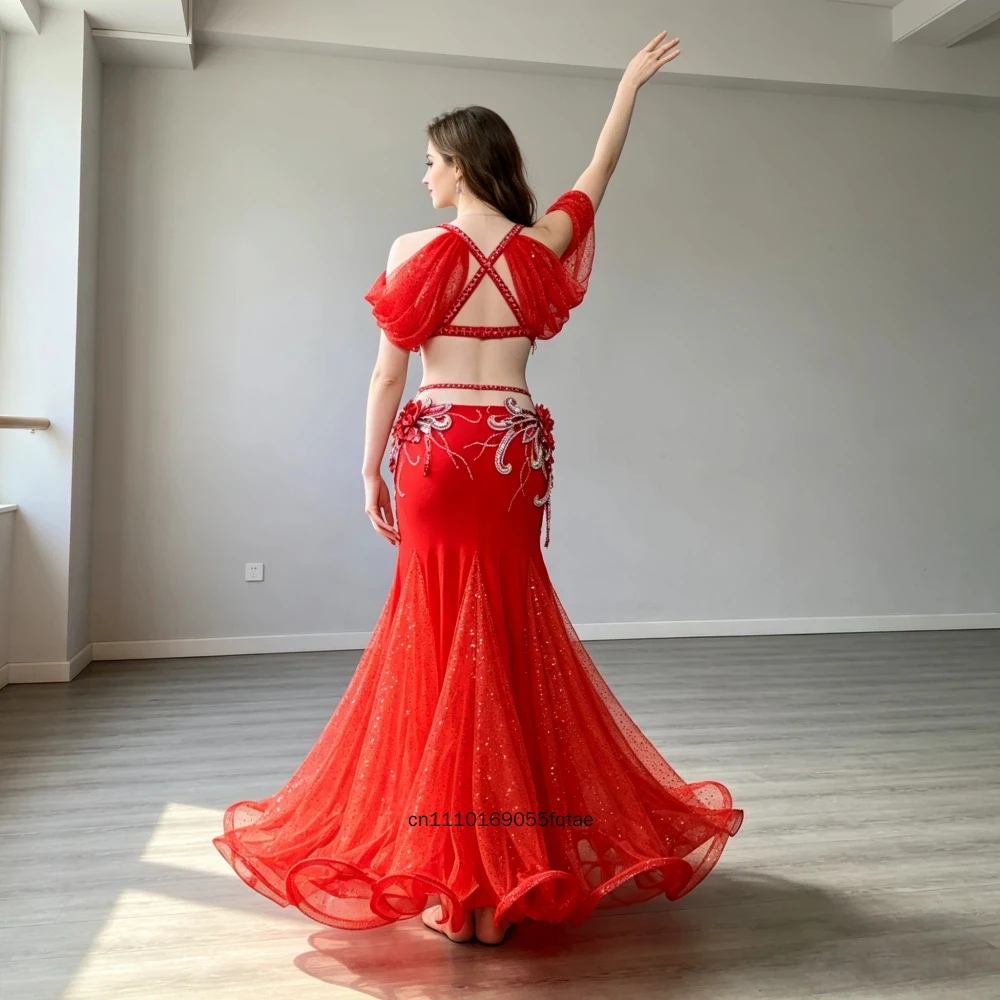 New Original Belly Dance Costume Hip Hugging Fitted Big Swing Skirt Oriental Stage Performance Competition Dance Wear
