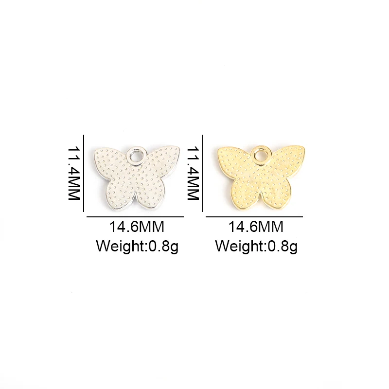 10pcs Cute Enamel Inlaid Crystal Butterfly Charms Cartoon Insects Animal DIY Earrings Necklace Bracelet Exquisite Accessories