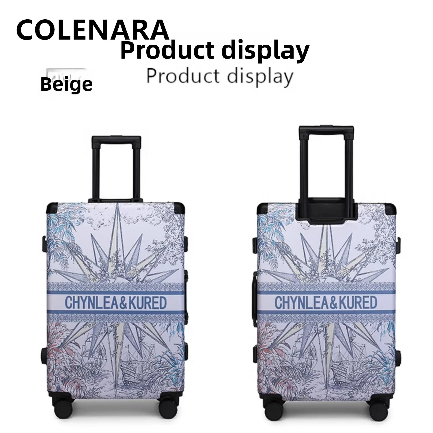 COLENARA ABS + PVC حقيبة 20 "24 بوصة سعة كبيرة حقيبة تروللي بعجلات الرجال الصعود صندوق المرأة حقيبة سفر مع عجلات المتداول الأمتعة