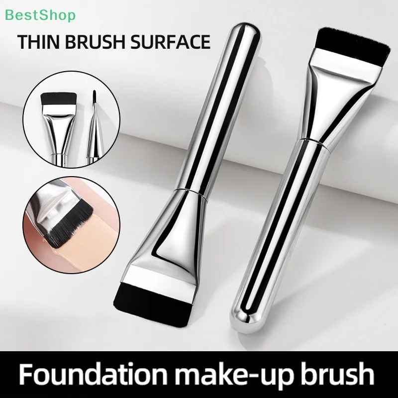 ♥ Pinceau plat ultra-fin pour fond de teint, pinceau de maquillage anti-cernes sans couture, pinceau pour contour du visage