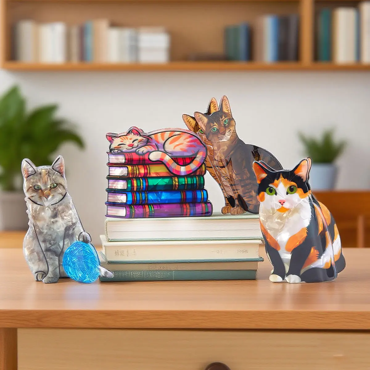 قطعة واحدة من مجموعة القطط الأليفة اللؤلؤية المخصصة بطباعة مشبك شعر للفتيات