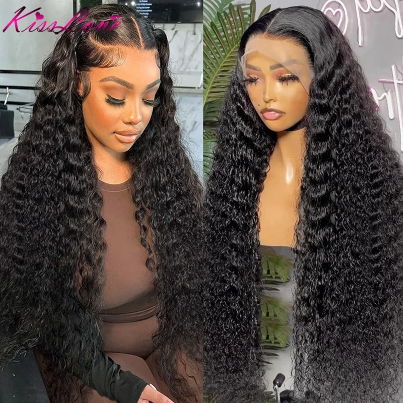 Deep Wave 13x6/13x4 HD Transparent Lace Front Human Hair Wigs 360 Lace Frontal Wig Cury Hair Glueless 5x5 HD Lace Closure Wigs