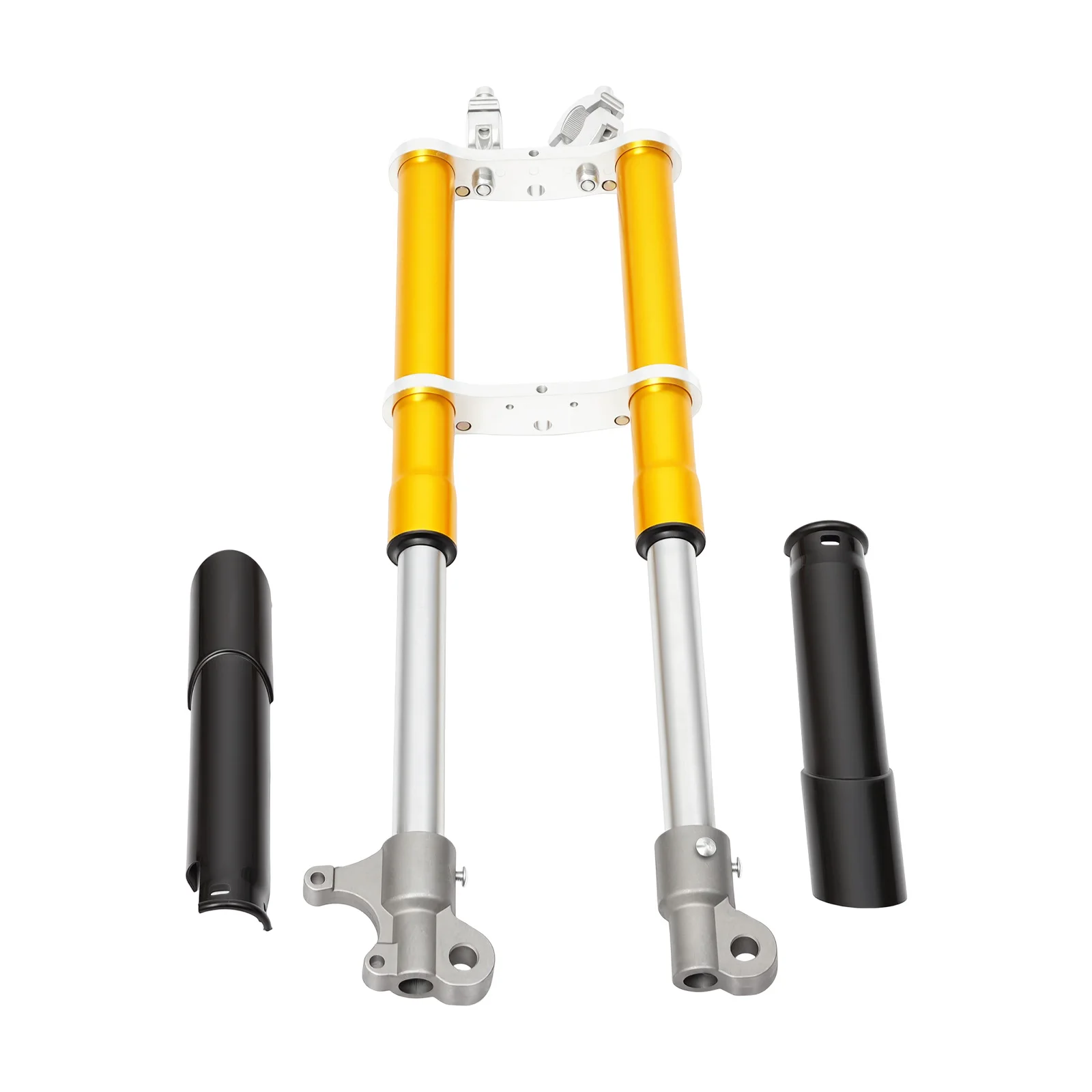 49cc Motorcycle Front Fork, Gold Front Fork Shocker, Heavy Duty Metal, Wear Resistant Corrosion Resistant, Smooth Surface Fine Workmanship, Good Shock Absorption, for 49cc Small Sports Car, Scooter, Pocket Bike, Dirt Bike