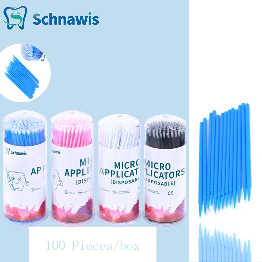 100Pcs/Box Dental Disposable Micro Brushes Applicators Micro Brush Dentistry Odontologia Extension Tool