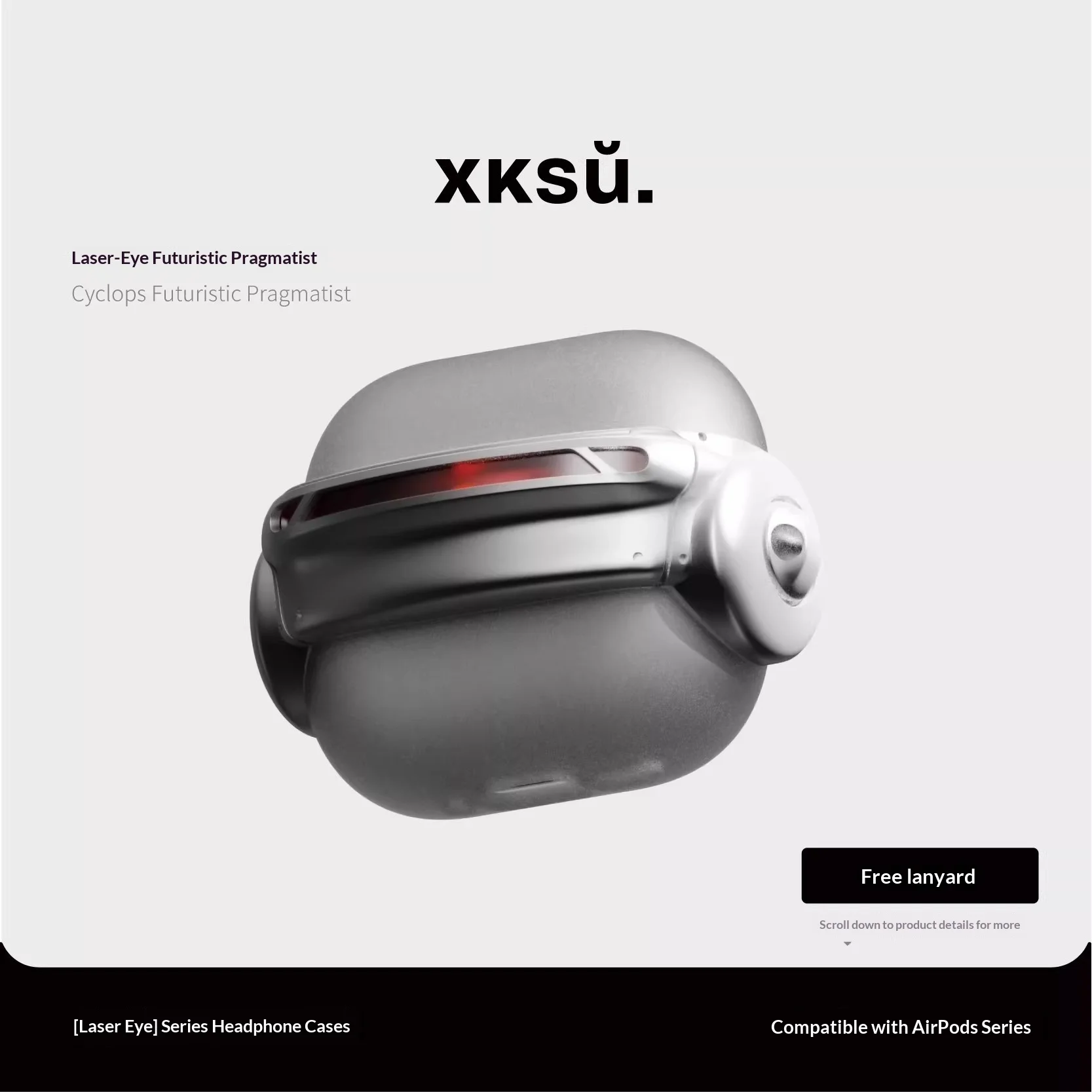 XKSU Laser Eye Geometric Earphone Case For AirPods 4 PVC Light Guide Earphone Protective Case Pc Accessories Gift