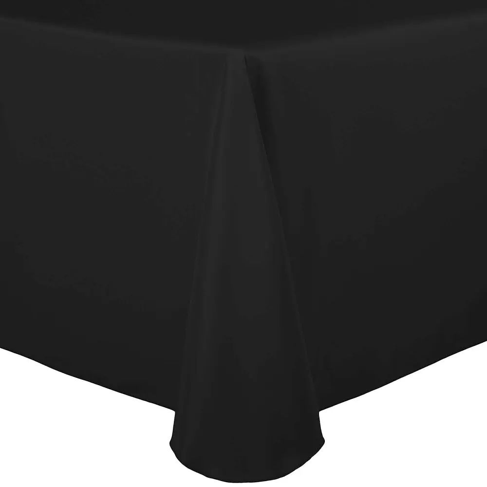 

-10 Pack- 60 X 84-Inch Oval Polyester Linen Tablecloth, Black