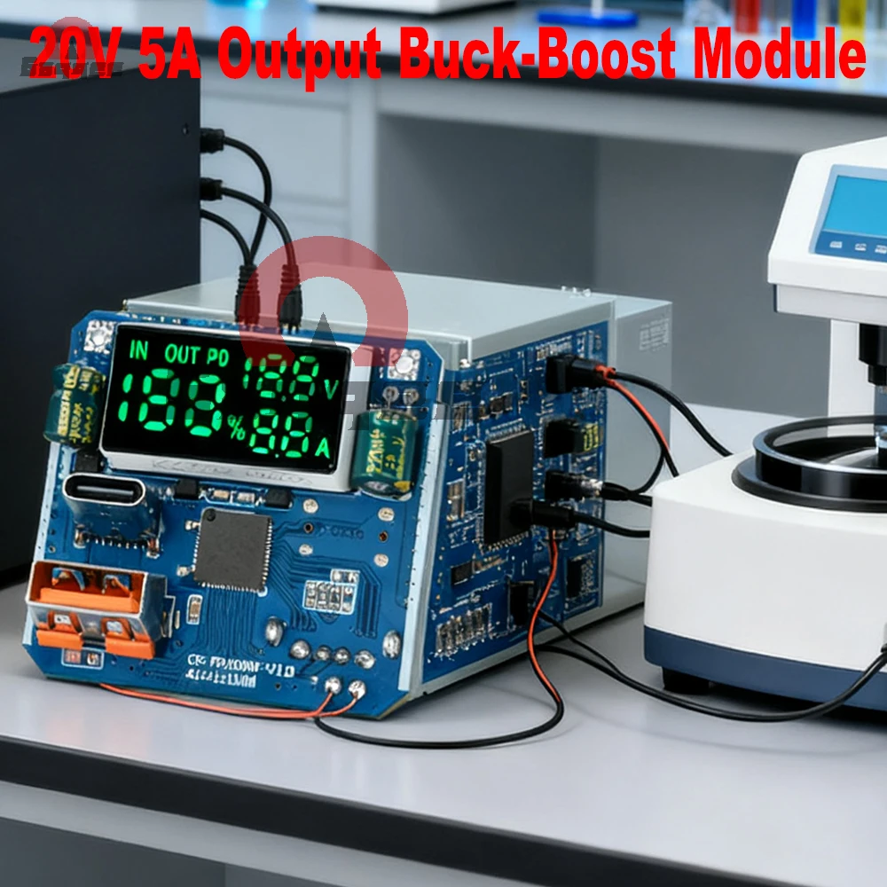 100W PD Bidirectional Power Module 4S Battery 20V5A Fast Charger with Voltage Current Display & Multiple Protocols