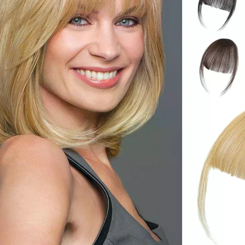 

Синтетическая искусственная воздушная челка, натуральное наращивание волос, передняя бахрома, шиньон, черный, коричневый, заколка в челке, двойные бакенбарды, укладка волос