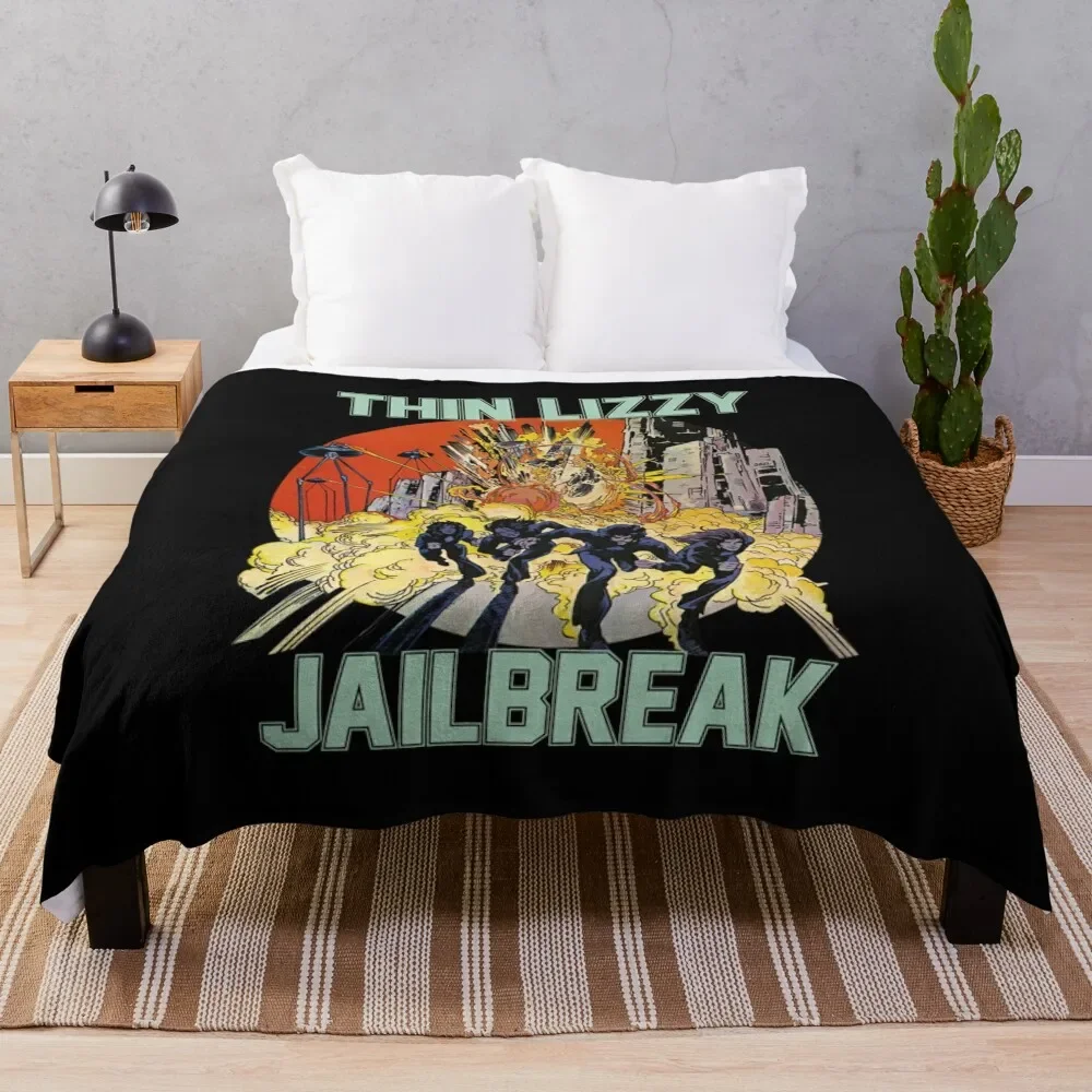 Thin Lizzy Jailbreak Explosion Vintage Gift For Fans, Gift For Men and Women, Gift Halloween Day, Thanksgivin Throw Blanket