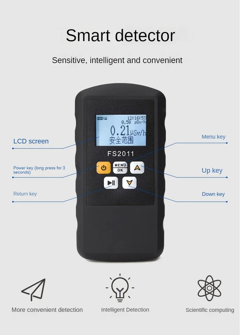 FS2011 personal Radiation exposure alarm marble radioactivity Geiger counter radiation detector