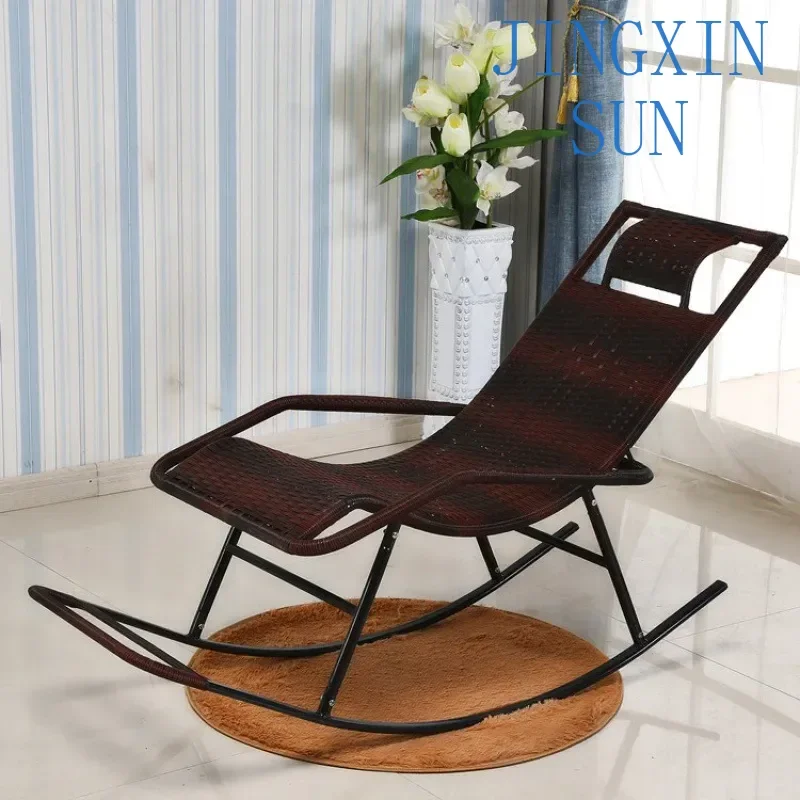 Summer recliner rocking chair home nap nap chair backrest lazy old man balcony leisure beach rattan chair rattan weaving
