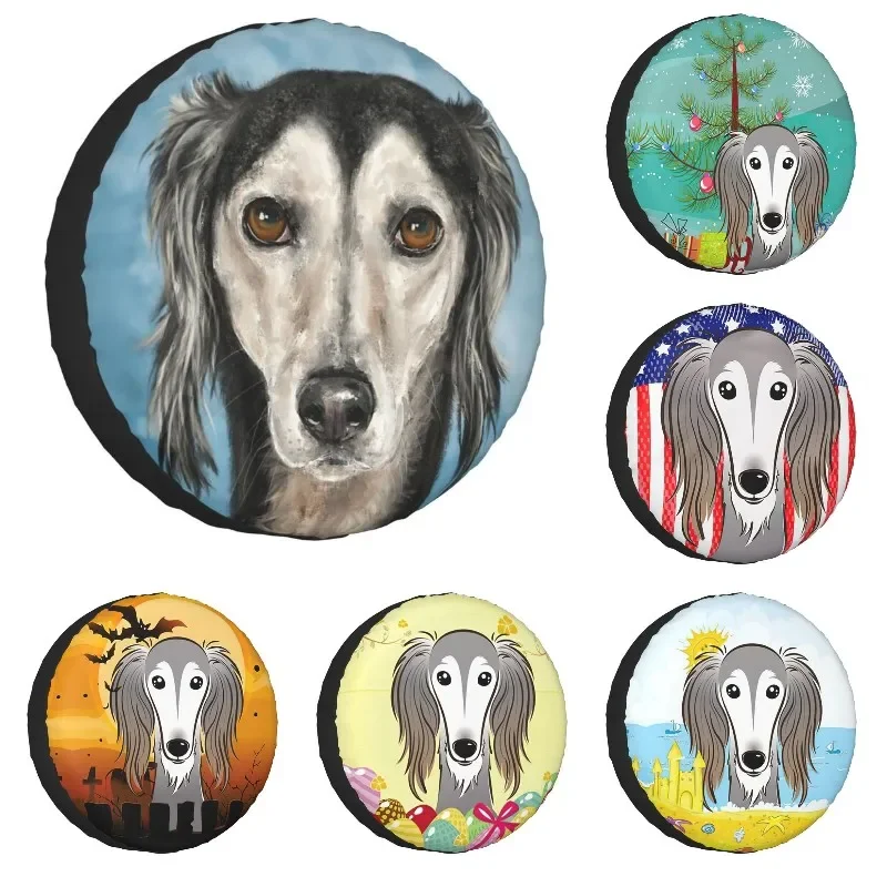 Saluki Dog Tire Cover 4WD 4x4 Trailer Animal Lover Spare Wheel Protector Universal for Jeep Grand Cherokee 14