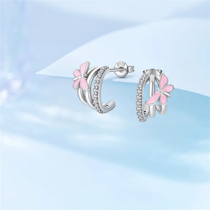 

Hot Sales 925 Sterling Silver Exquisite Butterfly Earrings Adorable For Women Girls Birthday Anniversary Surprise Jewelry Gifts