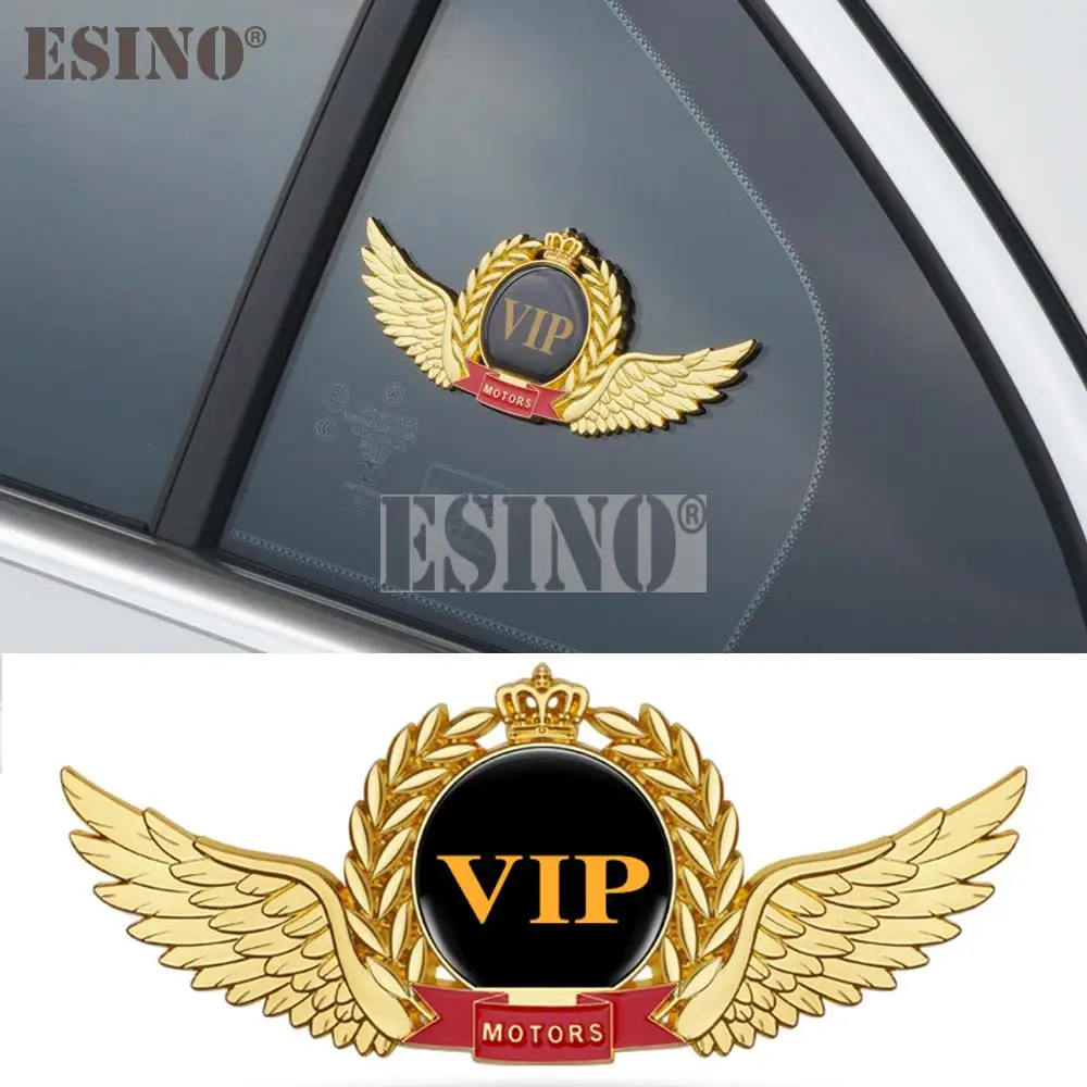 המפתח לסטיל רכב מתקדם: מדבקת זין מטלי עם לוגו VIP זהב וקריסטל