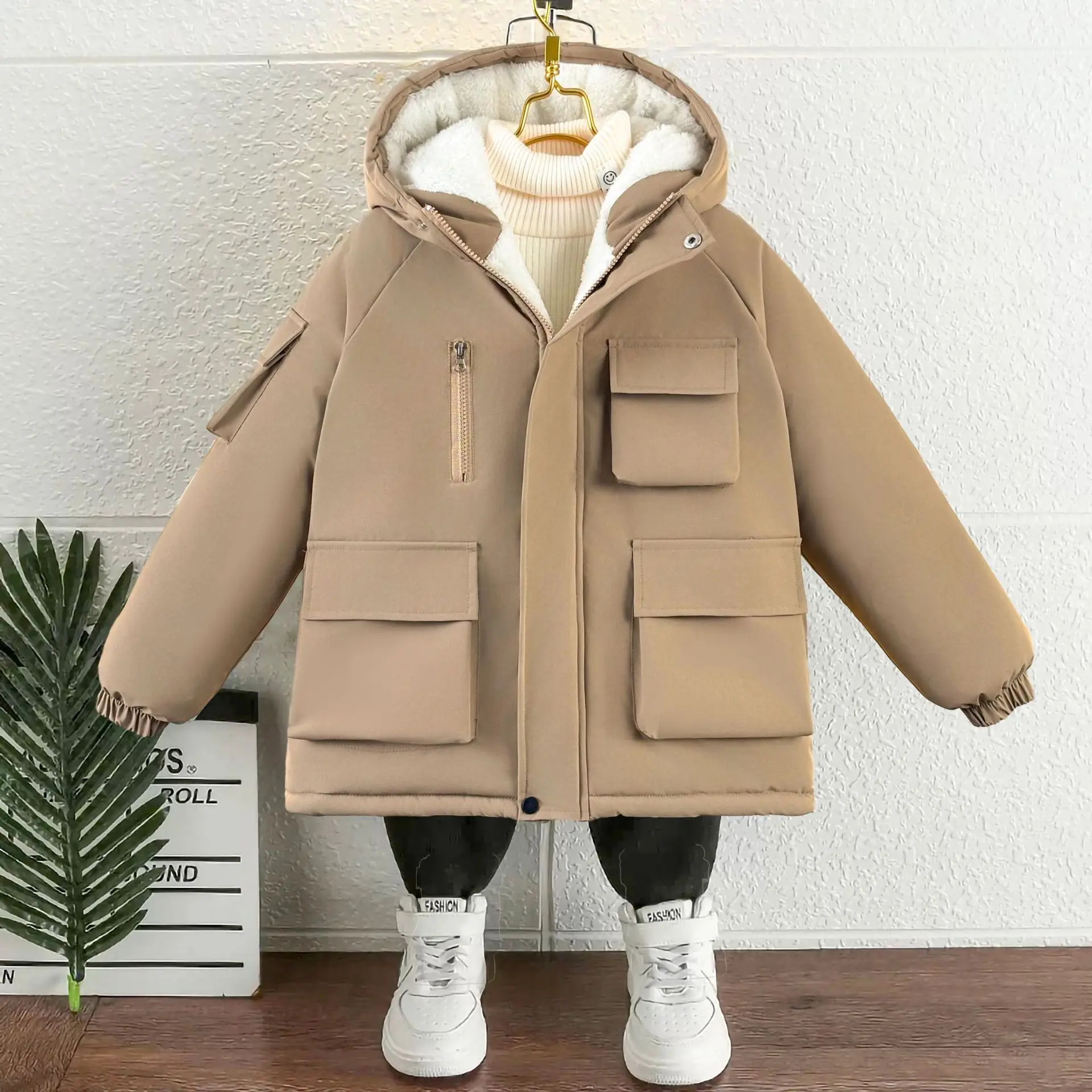 

Children Winter Jacket for Boys New Warm Fashion Hooded Teenage Parka Coat Snowsuit Outerwear Kids Clothing 4-13Y Overcoat