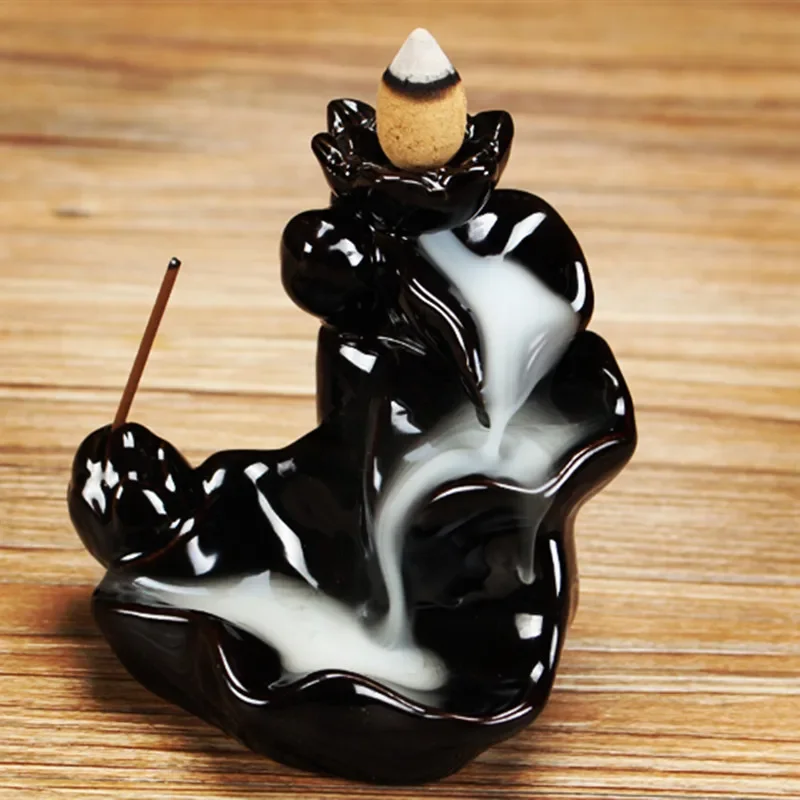 

Incense Burner Resin Backflow Incense Burner Waterfall Incense Burner Innovative Tower Incense Sandalwood Aromatherapy Furnace