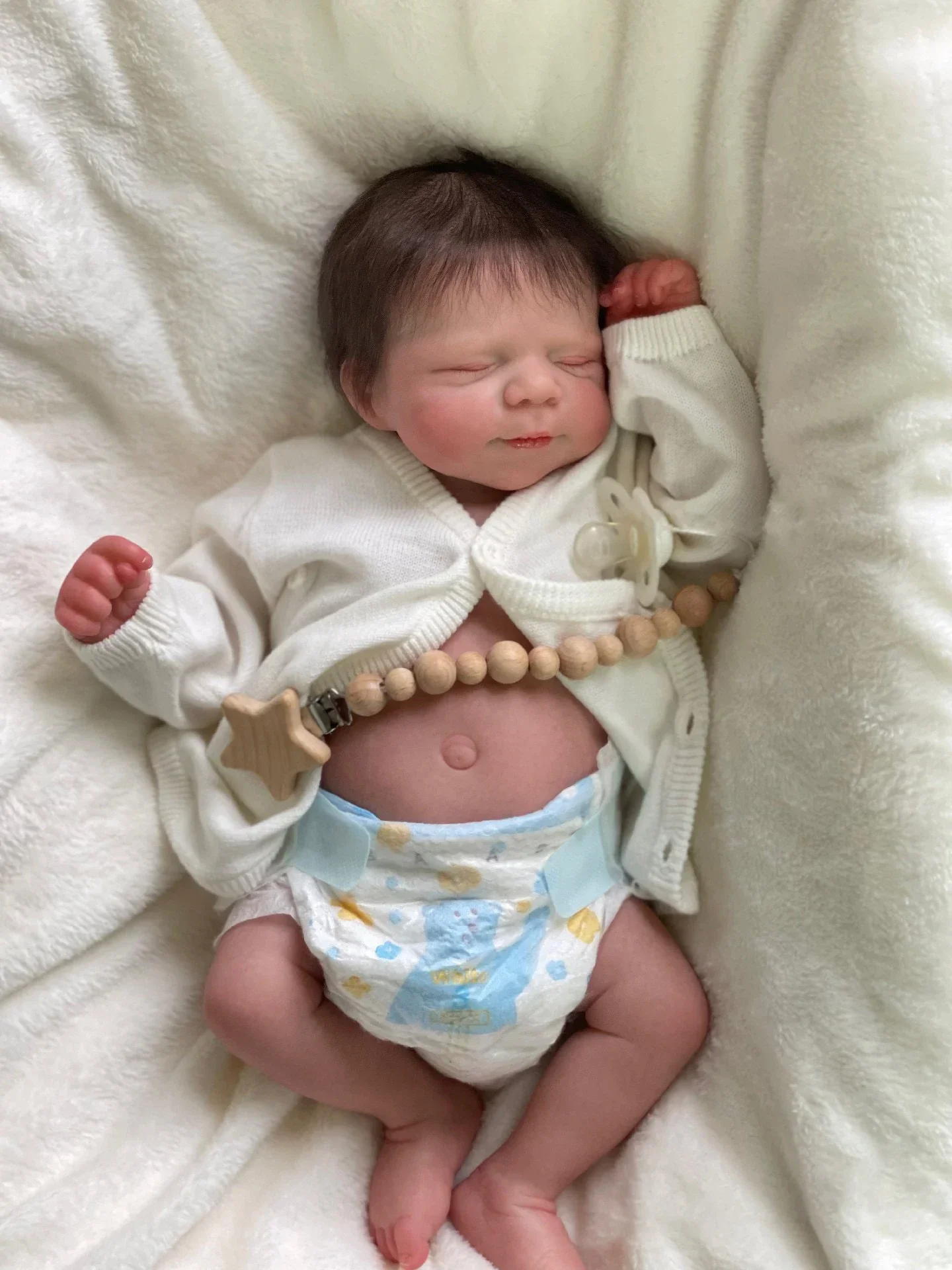 

19inch Pascale Full Vinyl Body Newborn Baby Reborn Doll with 3D Skin Multiple Layers Painting with Visible Veins Soft Touch Doll