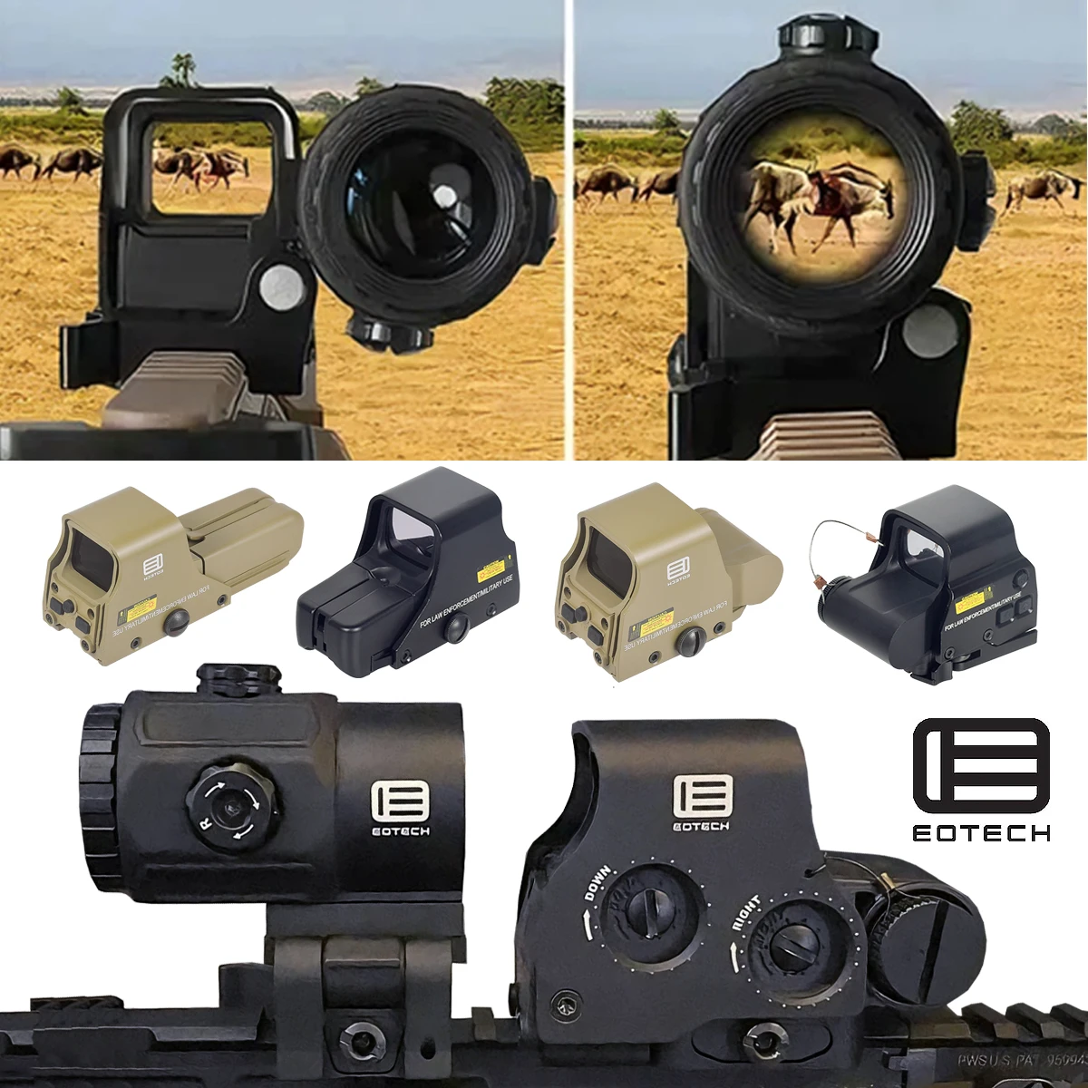 

Tactical EOTECH 551 552 553 558 Red Dot Holographic Collimator Hunting G33 G43 G45 3X 5X Magnifier Scope Airsoft Riflescope