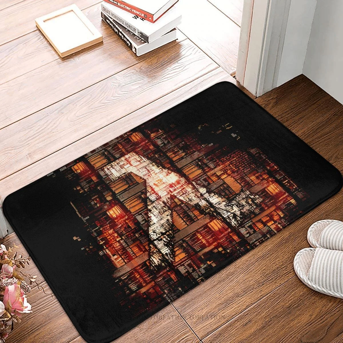 Half Life Bathroom Mat Neon Glitch Doormat Kitchen Carpet Entrance Door Rug Home Decoration