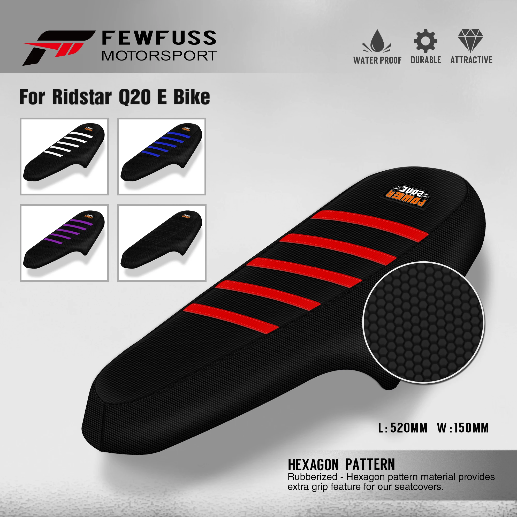 

FEWFUSS Motorcycle Dirt Pit Bike Seat Cushion For Ridstar Q20 Electric Bike E-bike Scooter Bicycle Accessories