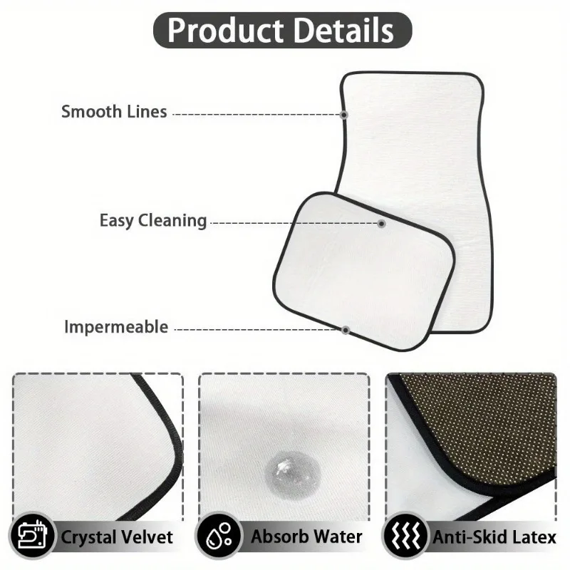 Universal Fit Skull Dream Catcher Car Floor Mats, Polyester Fiber, Non-Slip, Water-Absorbent, Washable, Anti-Fouling, Interior P