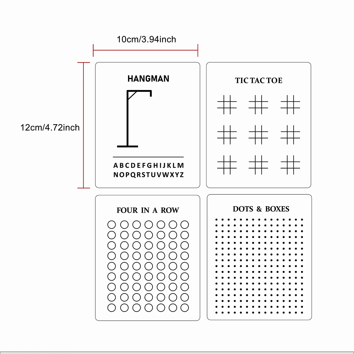 4PCS Reusable Travel Board Game Set, Removable Word Rating Game Boards, Portable Travel Games for Car Trip Home Family