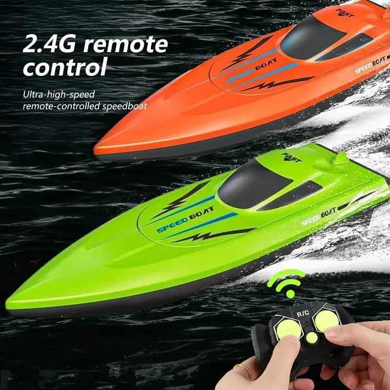 Waterdicht, op afstand bestuurbaar bootspeelgoed voor kinderen, elektrische speedboot met dubbele propeller, snel en lichtgewicht waterracemodel