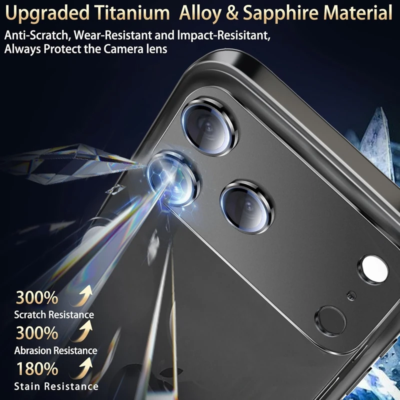 For iPhone 17 Air Pro Max Aluminum Alloy AR Tempered Glass Lens Cap Anti-scratch Metal Camera Protector Cover for iPhone17 17PM