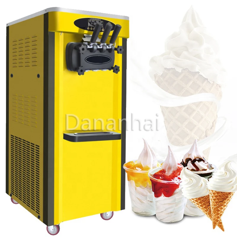Commercial Fully Automatic Three Color Ice Cream Machine Vertical Chocolate Sundae Maker for Business Use
