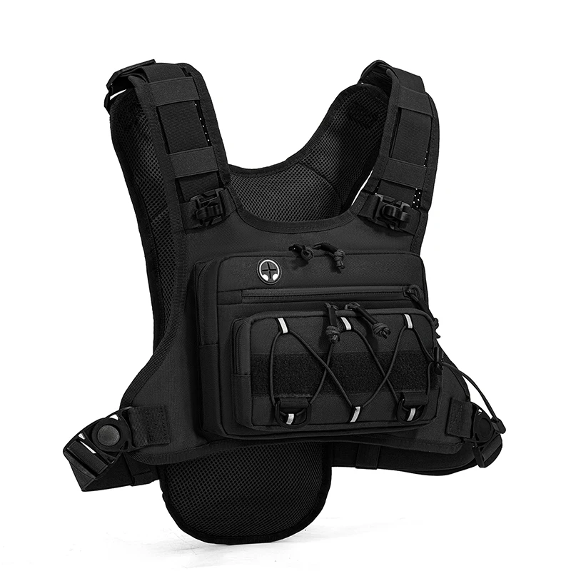 

Тактическая сумка-жилет на грудь для кемпинга и охоты, мужская сумка для бега и велоспорта, светоотражающая дорожная сумка-бананка с отделением для гидратора