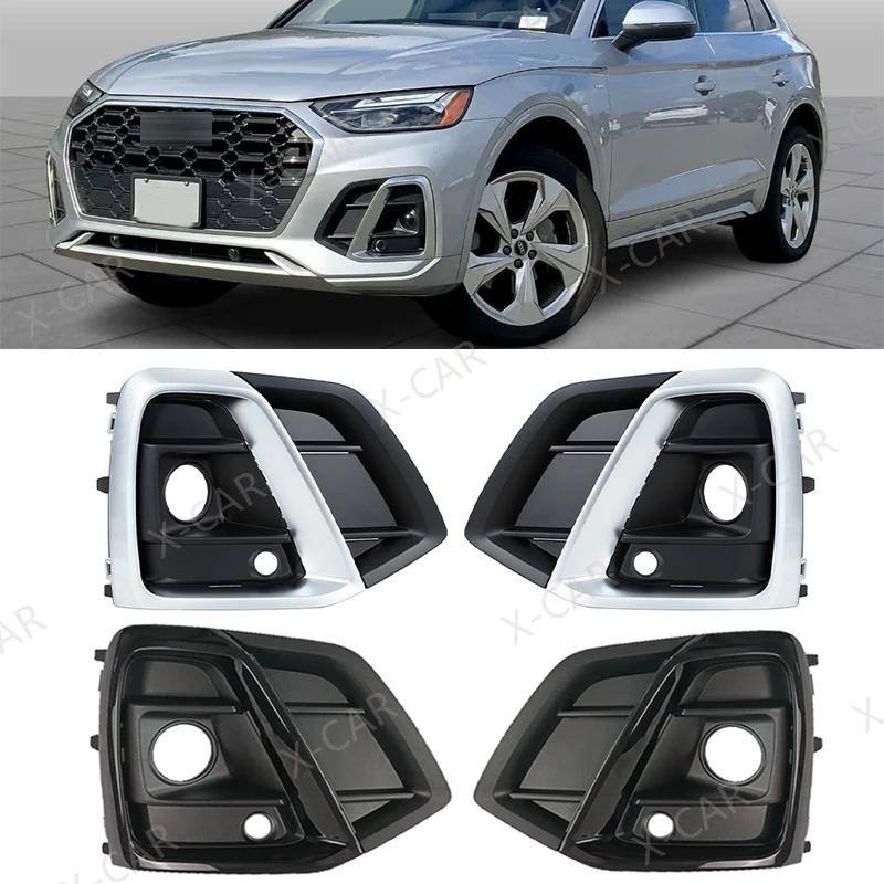 Für Audi Q5 SQ5 2021 2022 2023 2024 Front Stoßstange Tagfahrlicht Nebel Lampe Trim Abdeckung Rahmen Kappe Haube
