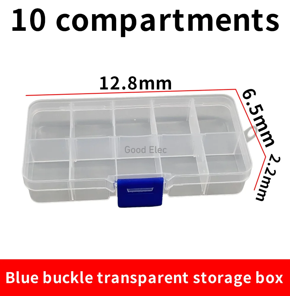 New 10 Slots Cells Colorful Portable Jewelry Tool Storage Box Container Ring Electronic Parts Screw Beads Organizer Plastic Case