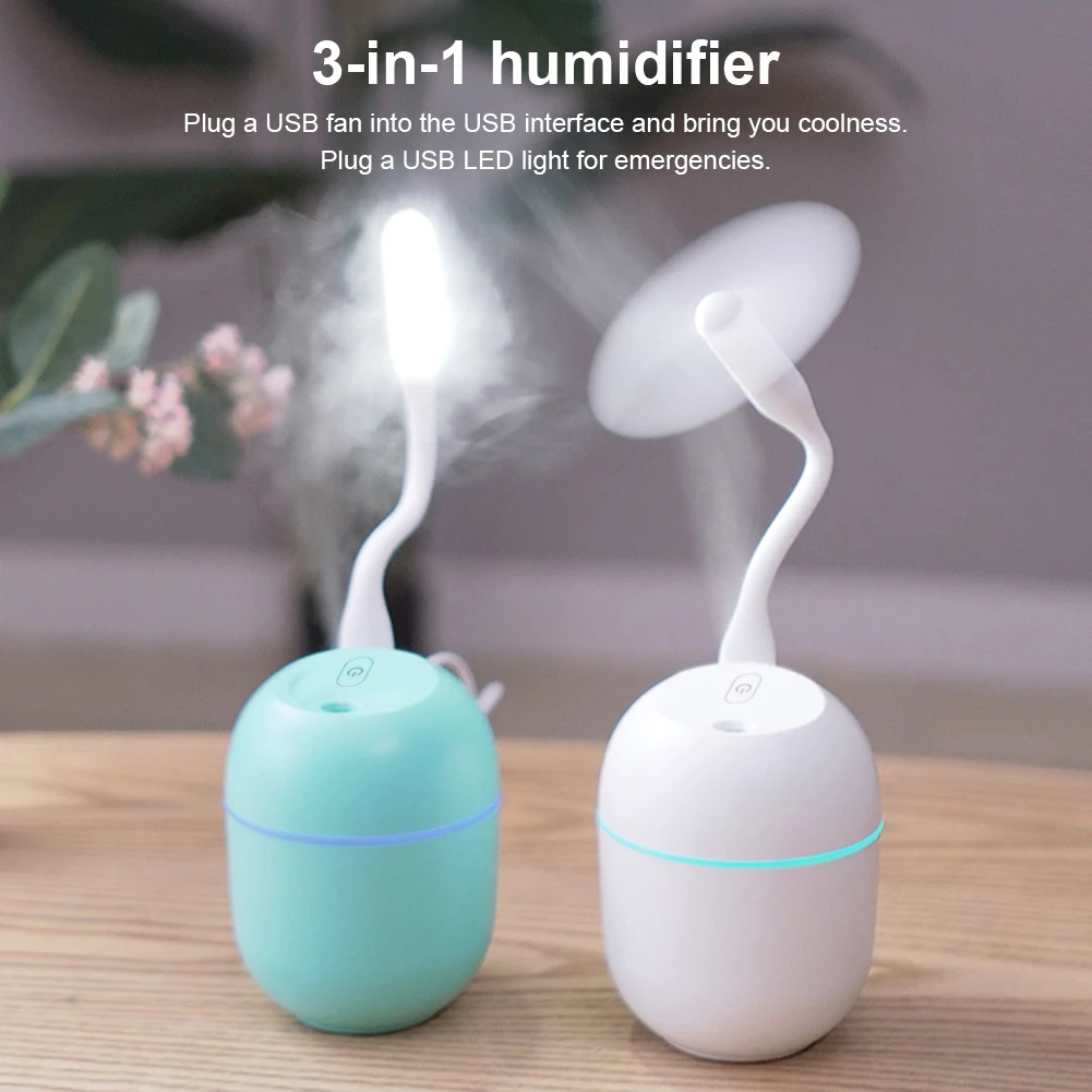 Minihumidificador portátil de 220ml, difusor de aceite de aromaterapia con salida USB de 5V, con luz LED ambiental para coche y hogar