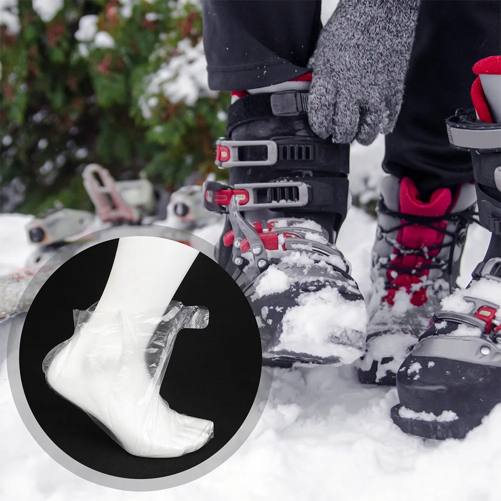 

100Pcs Transparent Disposable Foot Sleeves for Skating Skiing Amusement Parks Clear Foot Protectors for Shoe Fitting