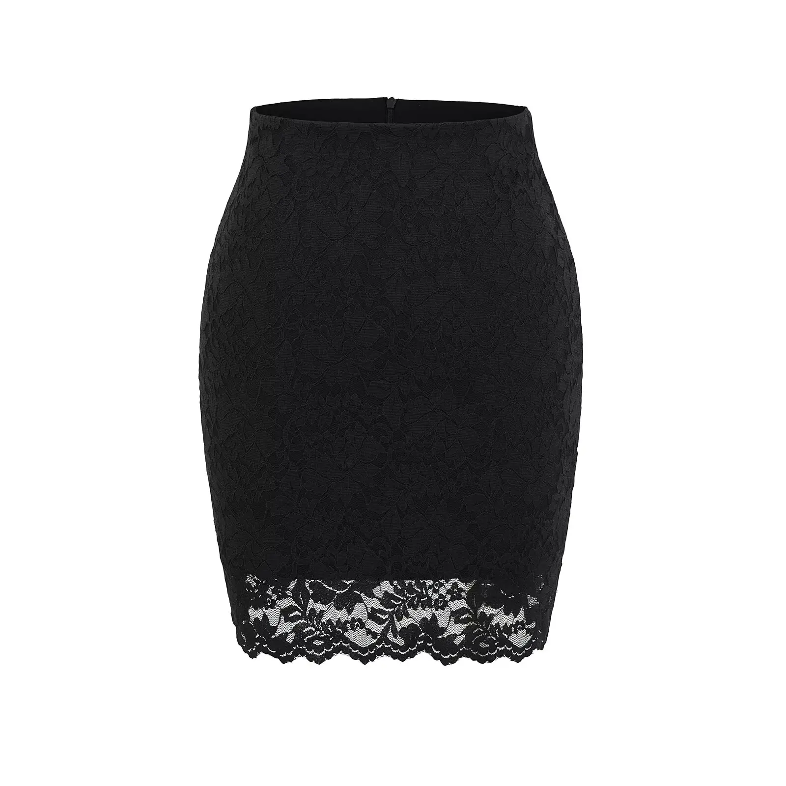 퓨어 디자이어 섹시 레이스 미니 스커트 여성용 하이웨이스트 슬림핏 숏 스커트 스트리트 스타일 지퍼 디자인 바디콘 원스텝 스커트