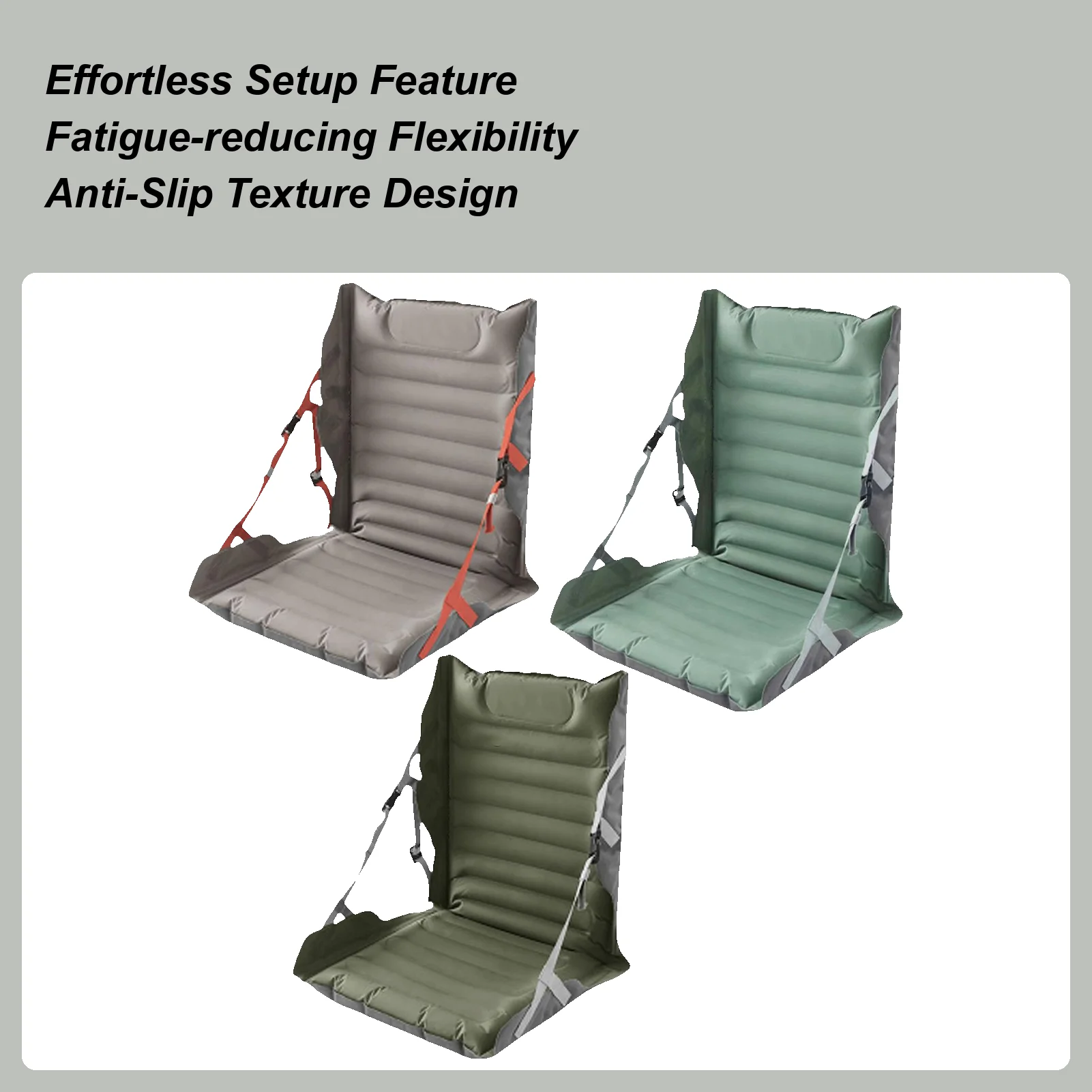 

Inflatable seat cushion Seat with backrest Angle adjustable Space-saving Inflatable Ground Chair Cushion for Camping Fishing