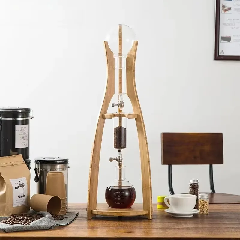 Home Commercial Glass Ice Brew Coffee Pot, Drip Type Ice Drip Extraction Gear, Large‑Capacity Cold Brew Vessel