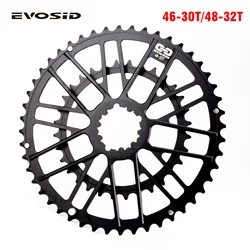 EVOSID 48-32T 46-30T Chainring Road Bike Double Chainring CNC Gravel Bike Chain Wheel for GXP 9/10/11/12 Speed Crankset